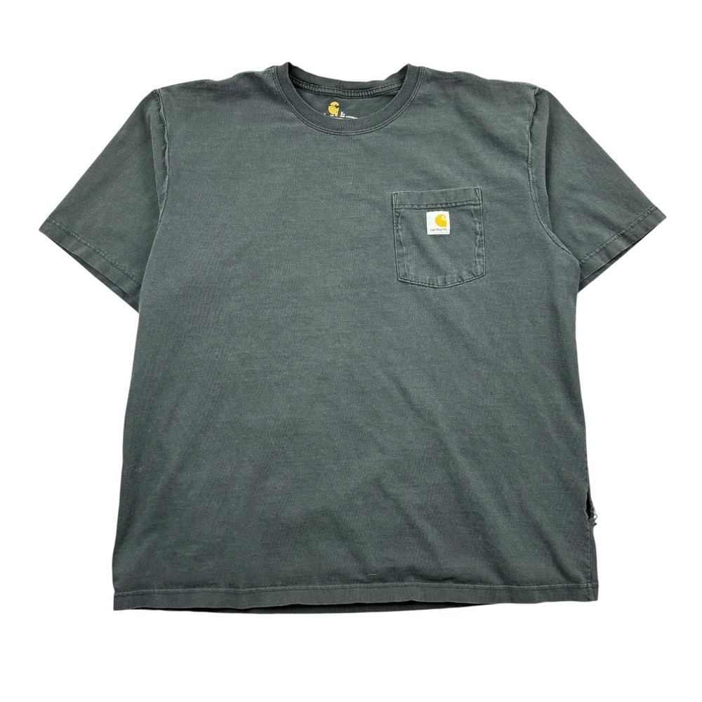 Carhartt T Shirt‎ Men's XL Black Pocket Tee Workwear Relaxed Loose Fit Faded